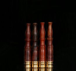 Creative red sticks, round tail, solid wood cigarette holder fittings, copper head pull rod, 8mm filter pipe mouth.