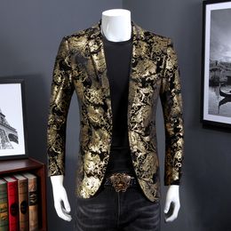 European Version Local Tyrant Gold Mens Top Boutique Suit Fashion Youth Plus Size Trend Groom Wedding Dress Casual Jacket 200 Pounds Available 5xl