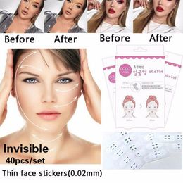 40 Pcs/Set Invisible Thin Face Stickers Face Facial Line Wrinkle Sagging Skin V-Shape Face Lift Up Fast Chin Adhesive Tape Rubb
