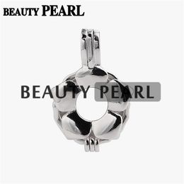 5 Pieces Pearl Pendant Mount Gift Flower Cage Love Wish Pearl 925 Sterling Silver Cage Lockets