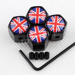 -Универсальной автомобильной Vehical Auto Truck Air Dust Hat колесо шины Tire шток клапан Крышка Англия Великобритания Великобритания Флаг Логотип Противоугонной стиль