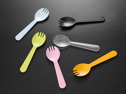 Disposable Plastic Ice Cream Spoon Tea Spoon Mini Size Flatware Cutlery Baby Shower Party Supplies Xmas SN441