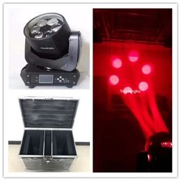 2pcs/lot 6x40w 4in1 rgbw color changing mini led lyre b eye moving light zoom moving head lights stage with flightcase