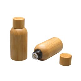 30ml Natural Bamboo Essential Oil Bottle With Inner Plug Bamboo Olive Oil Liquid, Perfume Aroma Glass Tank Bottle F327