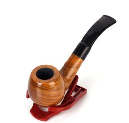 New flat mouth portable solid wood Green Sandalwood pipe detachable filter cigarette holder