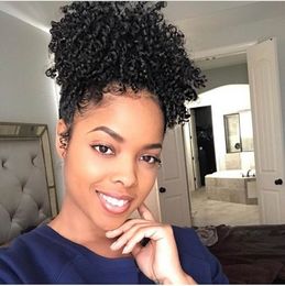 120g New arrival Women Hair Extensions Afro Kinky Curly Hair Ponytail Hairpiece Drawstring Ponytails Pieces Buns Peruca 12inch