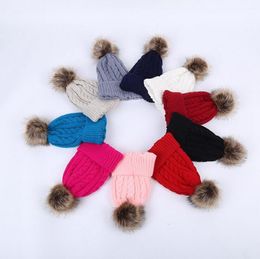 Women Pom Poms Beanie Trendy Knitted Chunky Skull Caps Winter Cable Knit Slouchy Crochet Outdoor Hats