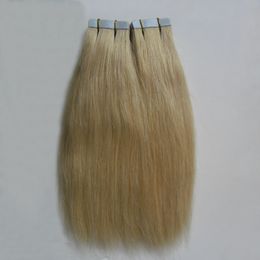 Grade 8a Tape Hair Extensions Blond 40pcs Skin Weft Hair Extensions Straight No odor Invisible Seamless Remy Tape in Extensions