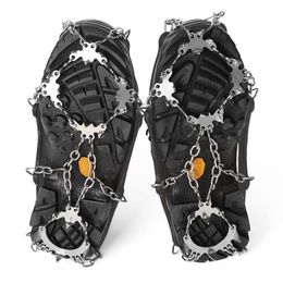 100% brand new Snow Grip Spike Ice Shoes Boots Anti-slip 18-teeth Climbing Crampons Grippers for Ski