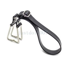 Bondage PU Leather Metal Oral Gag Open Mouth Hook Nose Harness Head Restraints Openner #R56