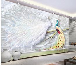 Photo any size Auspicious wealthy bird home TV background wall modern living room wallpapers