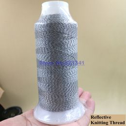 Silver Reflective Thread Twist Yarn For Knitting & Hand Weave 1000meters(3280ft) Grey Free Shipping