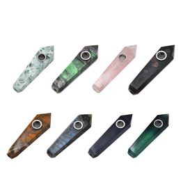 Newest Colourful Crystal Quartz Metal Pipes Many Colours Easy To Carry Clean Smoking Pipe Tube Unique Design