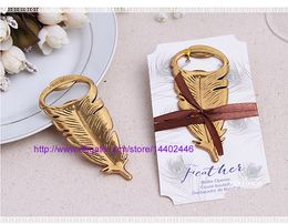 50pcs Gilded Gold Feather Bottle Opener Openers Souvenir For Birthday Party wedding Kids Adult Birthday Favours And Gifts