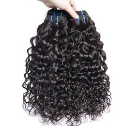 ELIBESS HAIR- Brazilian Virgin Human Hair Water Wave Weave Double Weft 50g/piece 5 Bundles Human Hair Bundles Remy Hair Extension