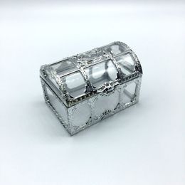 -100 pcs Livraison gratuite top grade or argenté transparent en plastique coffre au trésor mariage boîte à bonbons coffrets cadeaux lin3736