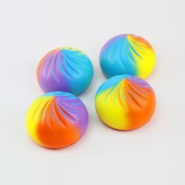 Squishy Slow rebound Dazzle color Steamed stuffed bun soft Emulation bread Pu colour Seven colors Steamed stuffed bun T4H0508