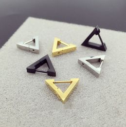 Fashion New Hoop Earring Heart Triangle Stainless Steel Ear Stud Men Women Body Piercing Jewelry Punk