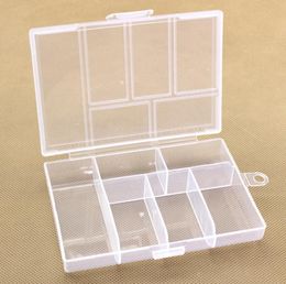 Empty 6 Compartment Plastic Clear Storage Box For Jewelry Nail Art Container Sundries Organizer Free Shipping SN1293