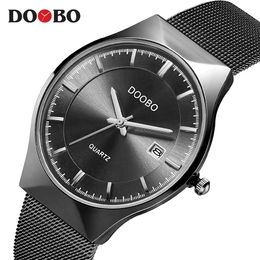 Sports DOOBO Mens Watches Top Waterproof Sport Watch Men Ultra Thin Dial Quartz Watch Casual Relogio Masculino D035