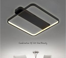 Modern LED Ceiling Lamp Square Lighting Luminaire Black White Body For Living Room Bedroom Kitchen Lamparas Light Fixture