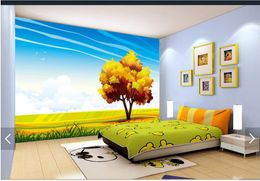 papel de parede 3D Custom Photo mural Wallpaper Sunny golden autumn Living room TV background wall 3d mural Home Decoration