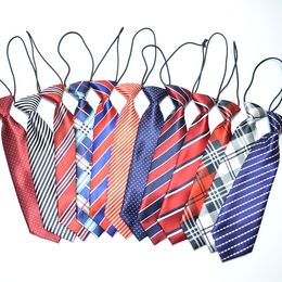 Children's neck tie kids rubber band wear printed necktie fancy variety school uniform performance team tie