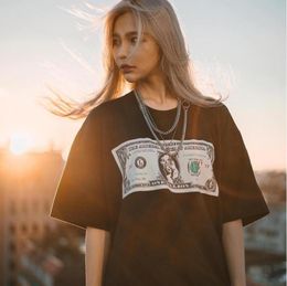 Brand Designer-Dollar Tee Cover Your Face T-shirt Man's Fashion White And Black Short Sleeve Tee For Summer