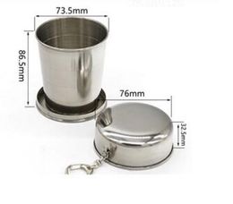 Wholesale hot sale 120pcs/lot 240ml 4 sections stainless steel Camping Telescopic water Cup