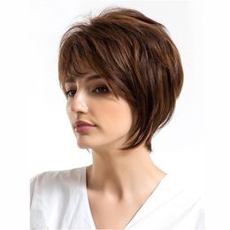 150% Density pixie cut bob wigs full lace human Hair wigs 8 inch ombre color balayage Straight Brazilian Virgin lace front human hair