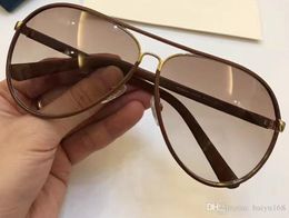 Chocolate Brown Leather Pilot Sunglasses for Men Gold/Brown Gradient 2887S Sonnenbrille Men Sunglasses Glasses Shades New with box