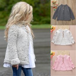 Neueste Kleinkind -Kinder Girls Cloak Pullover Winter Warm Strickmantel Langarm Pullover Strickkleidung Outfit