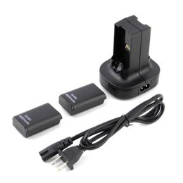 Freeshipping 1pcs Charging Station Charger Dock+2X 4800mAh Rechargeable Battery For Xbox 360 Hot Worldwide Digital