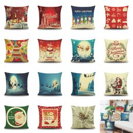 Wholesale Merry Christmas Style Pillow Case Christmas New Year Gift Reindeer Letter Pillow Cases Sofa Pillow Car Cushion Cover Free Shipping