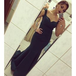 Sexy Black Long Satin Mermaid Evening Dresses Sweetheart Backless Formal Prom Gowns Floor Length Vestidos De Festas Evening Party Dresses