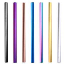 304 Stainless Steel Colored Drinking Straws 8.5"x12mm Extra Wide Straight Reusable Drinking Straws 7 Colors lin2596