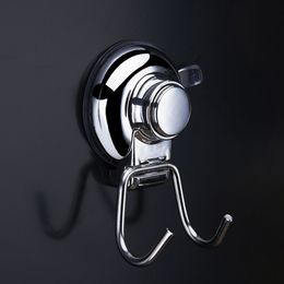 Enipate Stainless Steel Strong sucker Double hook Vacuum Seamless sucker Hanging Rack Hooks Bthroom Kitchen Wall Hook Holder