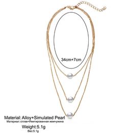 Three-tier single pearl necklace retro fashion clavicular chain necklace women fashion accessories nice gift free ship