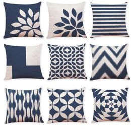 geometric cushion covers decorative pillow Home Decor Pillow Case Dark Blue Style Throw Pillowcase Pillow Covers For Car Sofa