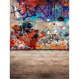 Colorful Painted Old Brick Wall Graffiti Backdrop for Photography Kids Children Photo Studio Backgrounds Hintergrund Fotografie