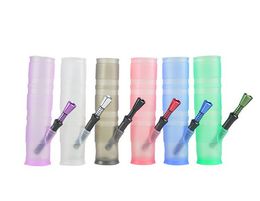 oil concentrate water pipes Canada - Portable Hookah Silicone Water Pipes for Smoking Dry Herb Unbreakable Water Percolator Bong Smoking Oil and Concentrate Metal Plastic Pipe