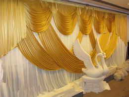 10ft*20ft Gold wedding backdrop curtain party supply stage decor banquet background fabric