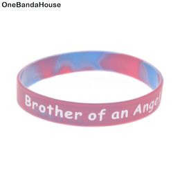 100PCS Sister and Brother of an Angel Silicone Bracelet Debossed Logo Filled in Color for Promotion Gift