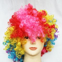 Halloween party dressed Colour wig clown wig fans wig hair bubble explosion
