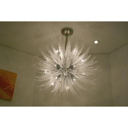 Pure White Colored Chain Pendant Lamps Style Horn Chandelier Art Decoration Lighting Hand Blown Murano Glass Lamp