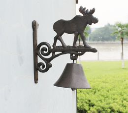 Cast Iron Metal Moose Dinner Door Bell Home Garden Porch Patio Farm Yard Cabin Lodge Decor Metal Arts Crafts Gift Free Shipping