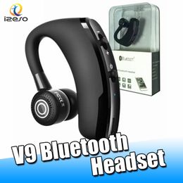 V9 Wireless Bluetooth Headset Headphone CSR 4.1 Business Stereo In-ear Wireless Earphones with Mic Voice Control with Retail Packaging izeso