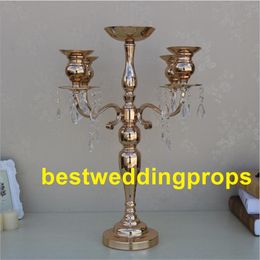 Gold wedding flower vases tall table Centerpiece metal gold flower trumpet for wedding home decoration best0274