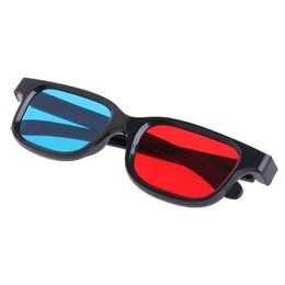 Óculos 3D anáglifo preto com armação vermelha azul ciano universal 0,2 mm para DVD de jogos de filmes