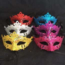 Multi Colors Masks Masquerade Mardi Gras Props For Women Twinkle Star Glitter Sequins Half Face Mask 0 65dl ff